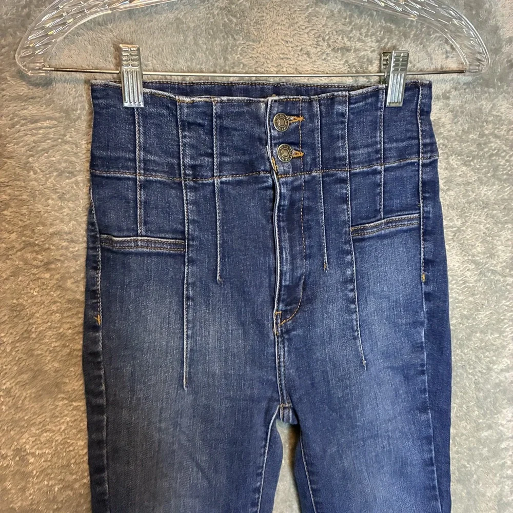 Free People We The Free Jayde Flare Jeans 24* Boho Festival Concert Retro Hippie